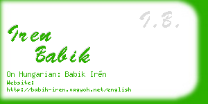 iren babik business card